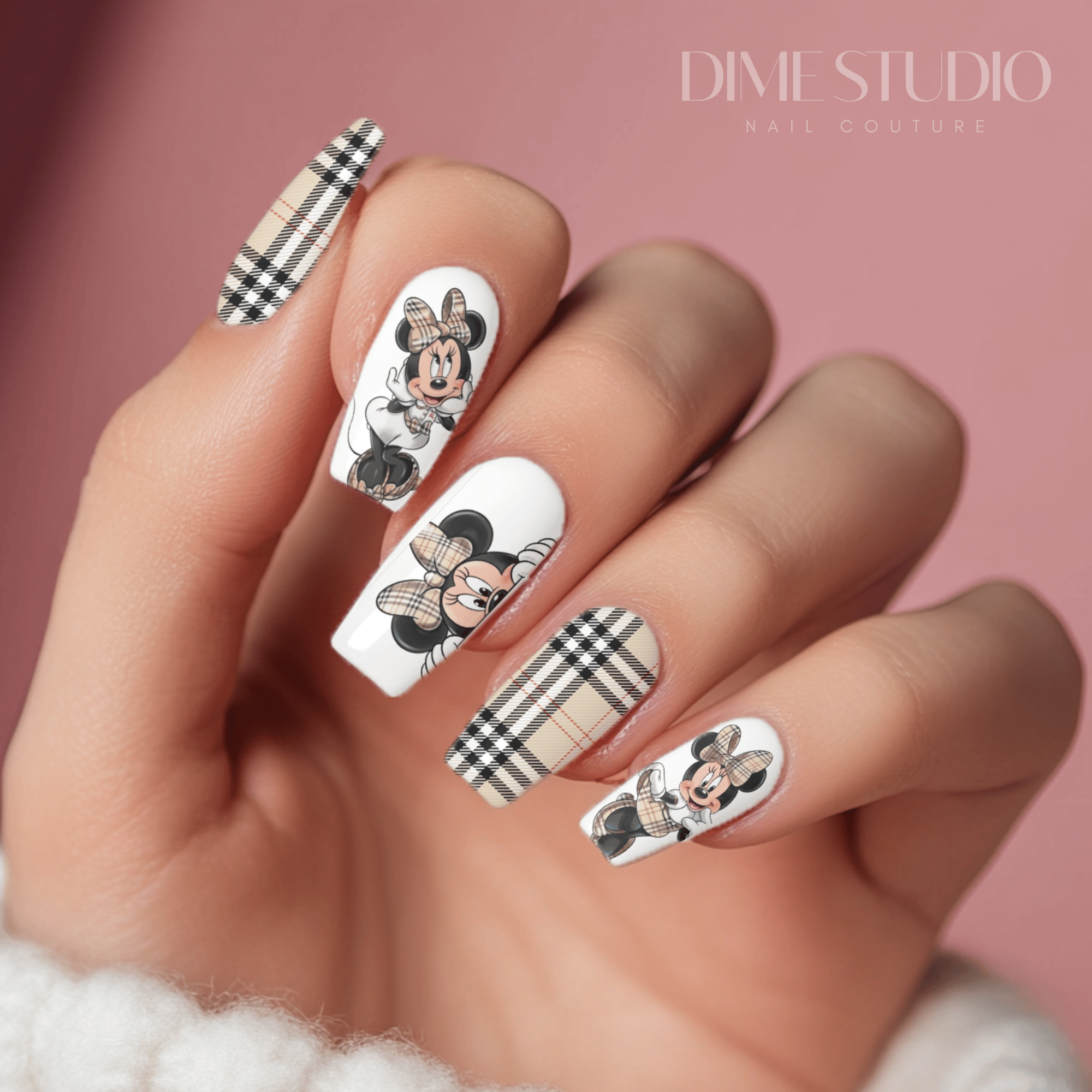 BURBERRY PLAID MINNIE NAIL DECALS | DXH NAIL CO.